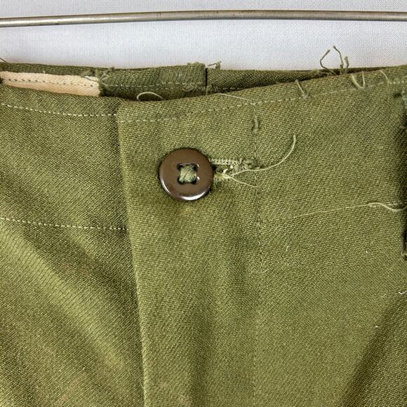 Army Trousers Field Wool M-1951 Olive Green OG 108 28" Inseam Size Medium Short - Picture 5 of 16